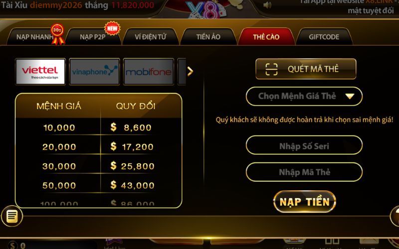 giao diện thanh toán usdt trực tuyến